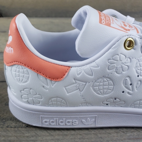adidas Stan Smith Originals Sneakers White/Coral - Picture 9 of 10